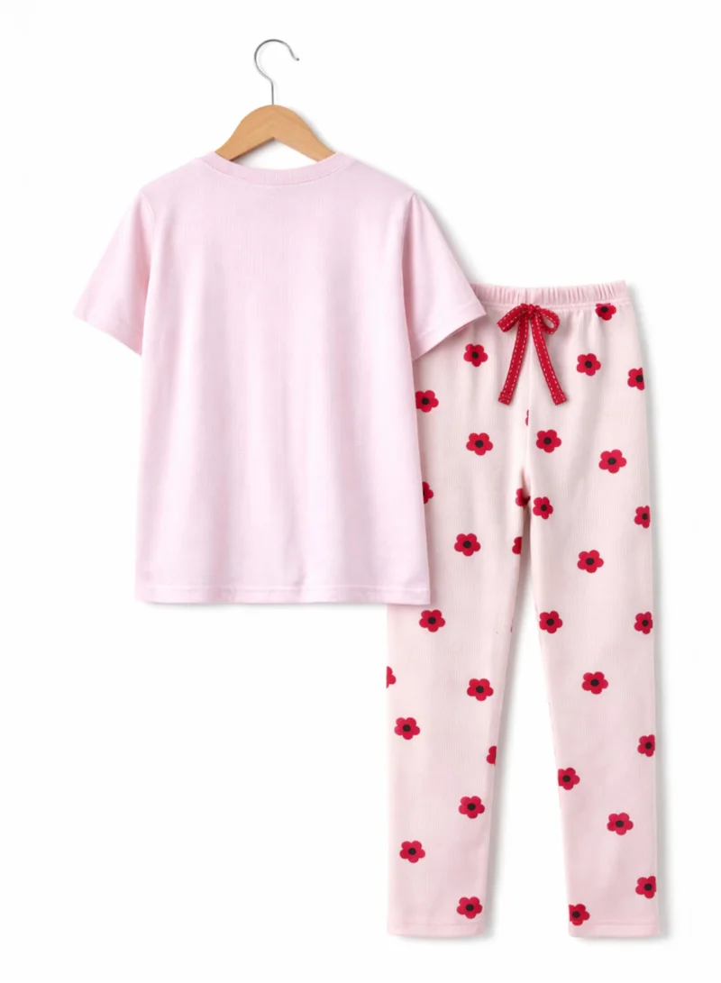 Victor And Jane  Girls’ Pajama Set – Toucan Graphic T-Shirt & Heart Print Pants for Women | Best Price UAE